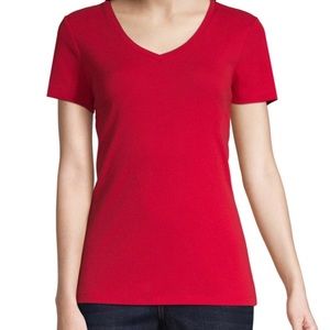 Red V-Neck, Short Sleeve T-shirt